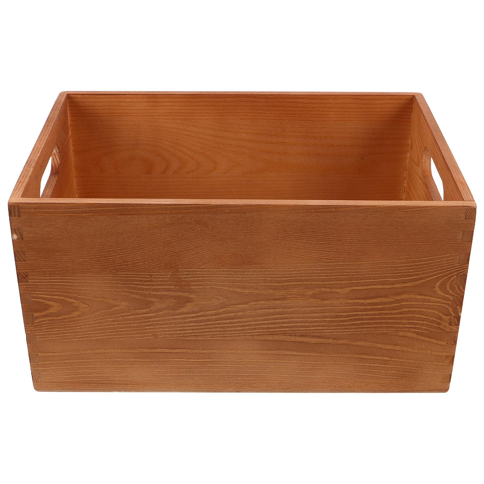 Coffret de rangement livres et jouets 30x20x15cm en bois marron clair