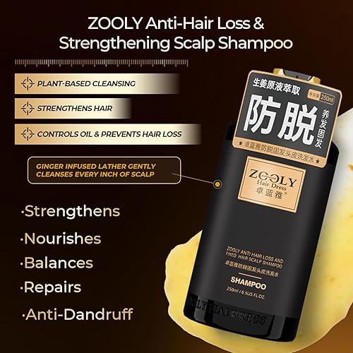 Miniatura 2 de Champú anticaída de cabello, cuidado del cuero cabelludo con botánicos naturales, tratamiento de terapia del cuero cabelludo para hombres y mujeres,