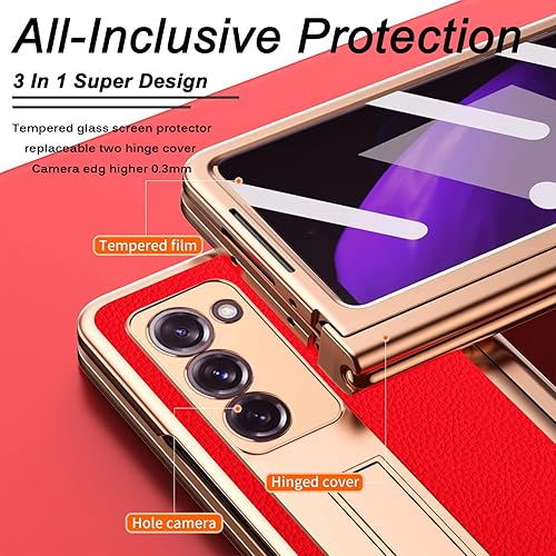 Miniatura 6 de Miimall Funda compatible con Samsung Galaxy Z Fold 2 con S Pen, lápiz capacitivo con soporte para bolígrafo, cubierta de pantalla, soporte plegable
