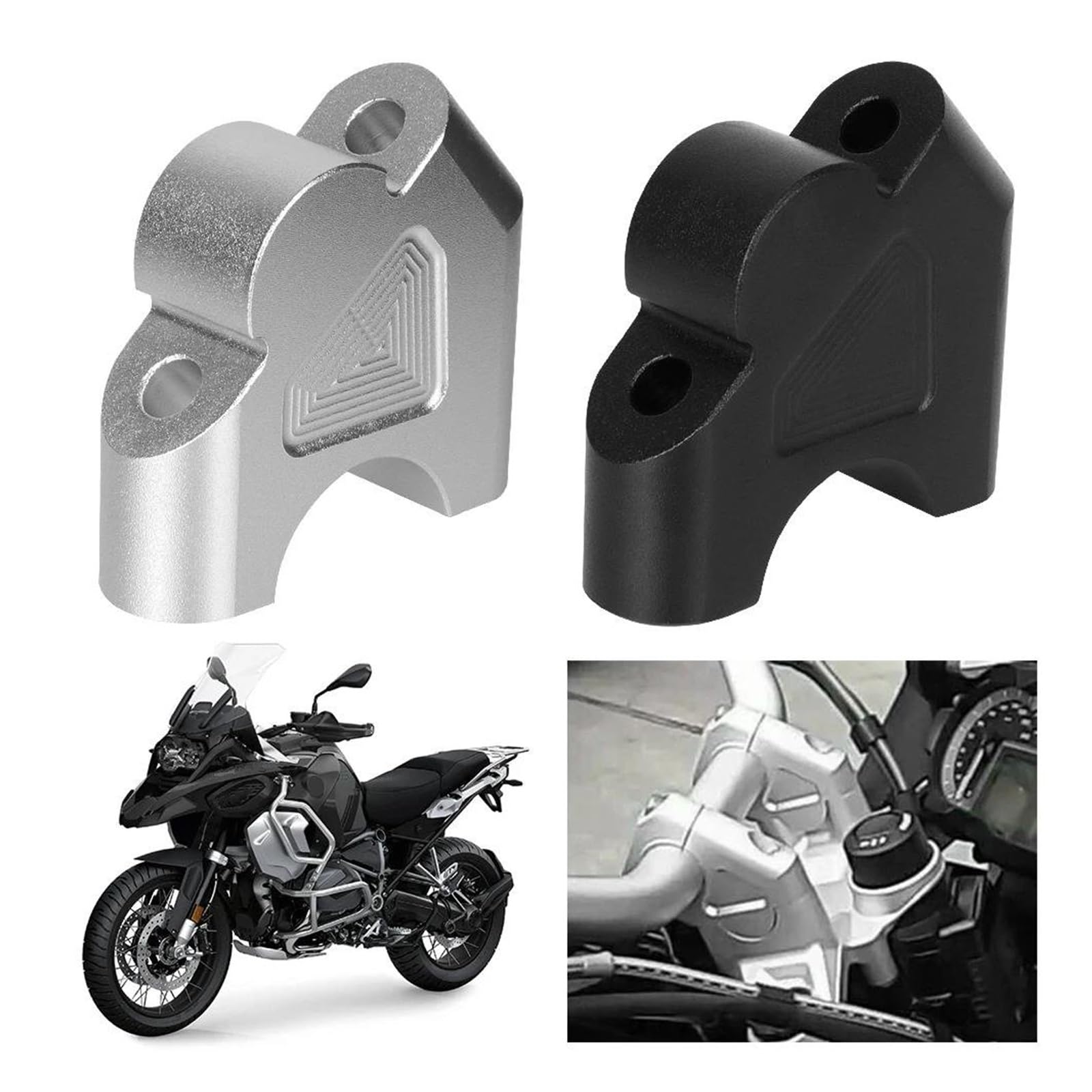 Manubrio Riser Moto Per BMW R1200GS R1250GS Adventure 1200 1250 R1250RS R1200R CNC Accessori Rialzante Argento