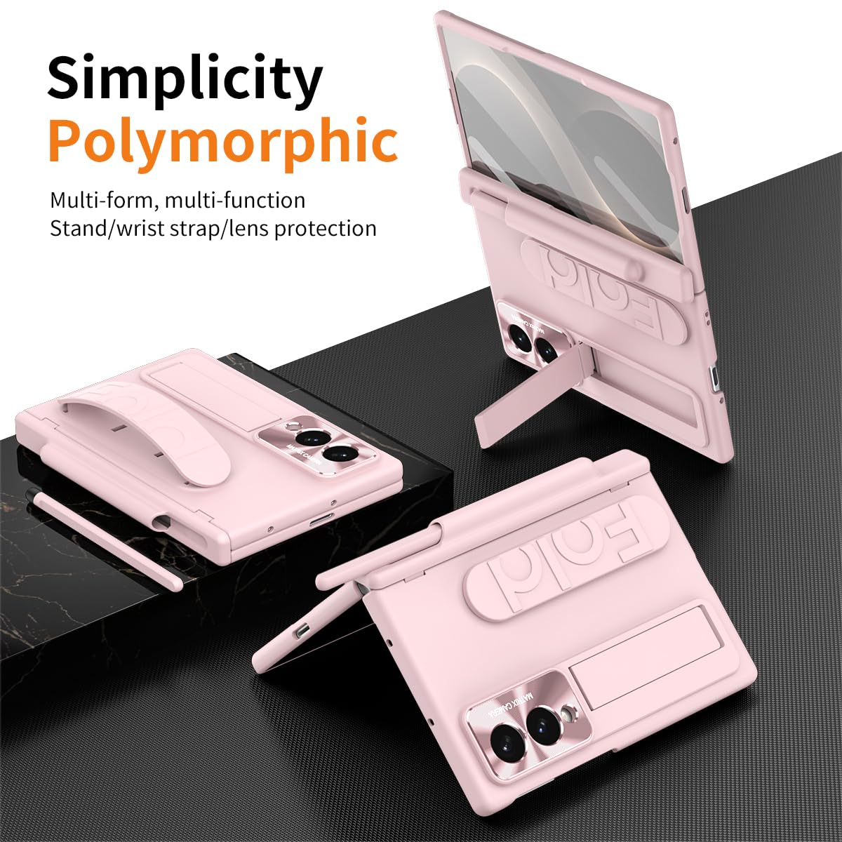 Unichthy Custodia antiscivolo per Samsung Galaxy Z Fold 8 2026, rosa