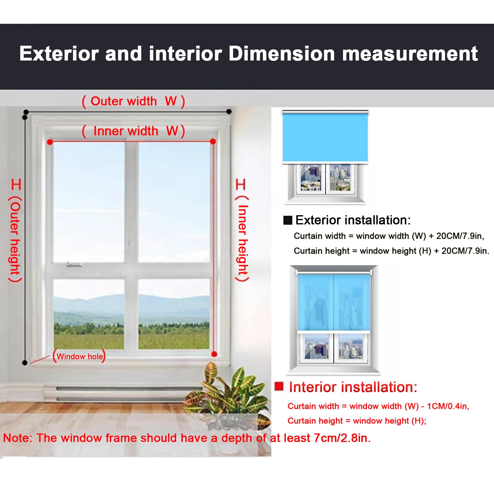 Persianas Enrollables Transparente Exterior,Estor Enrollable Impermeables de Pvc,Cortinas a Prueba de Viento y Polvo,Cortina Enrollable para el Hogar,Ventanas,Puertas,Baños (W120xH130cm/W47"xH51")