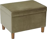 Vista 87 de HomePop Decoración para el hogar K7646-A877 Otomana tapizada moderna rectangular de almacenamiento Otomana con tapa con bisagras