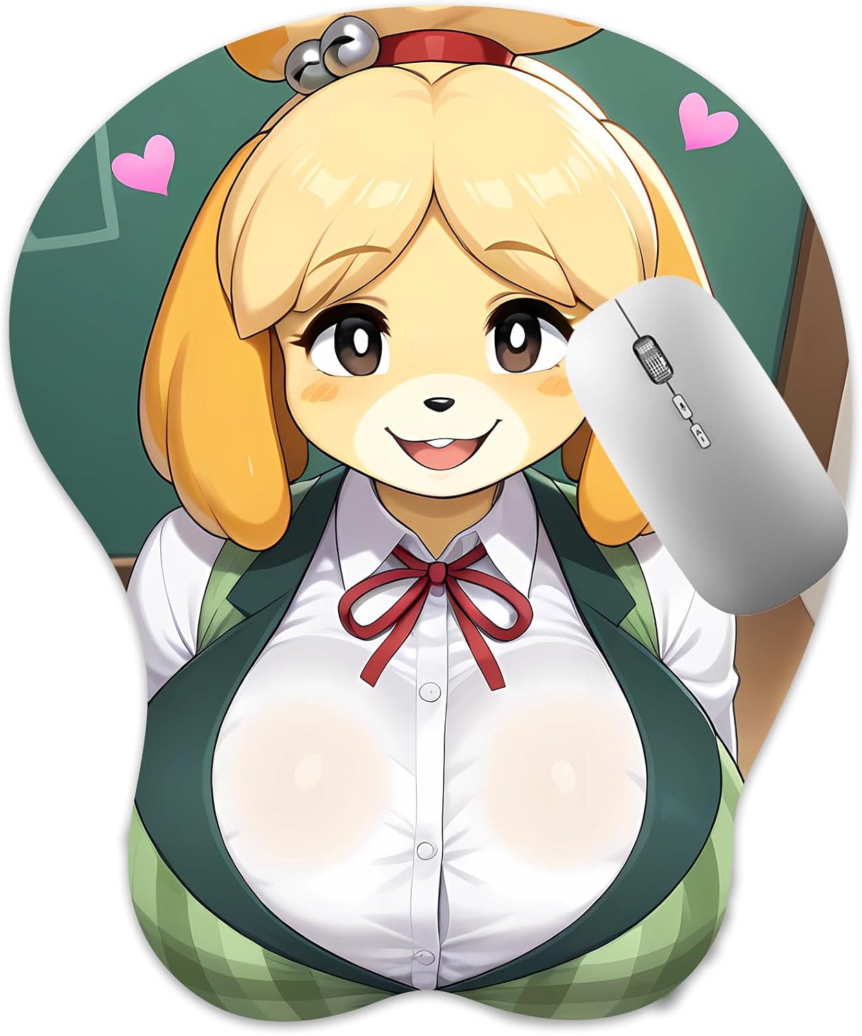 Oppai Mouse pad with Wrist Support, Ergonomic 3D Mousepad Rest, Gel Anime Manga Kawaii Wrist Pads, Pain Relief, and Easy Typing, Gaming, Notebook Computer Home Office (Isabell)