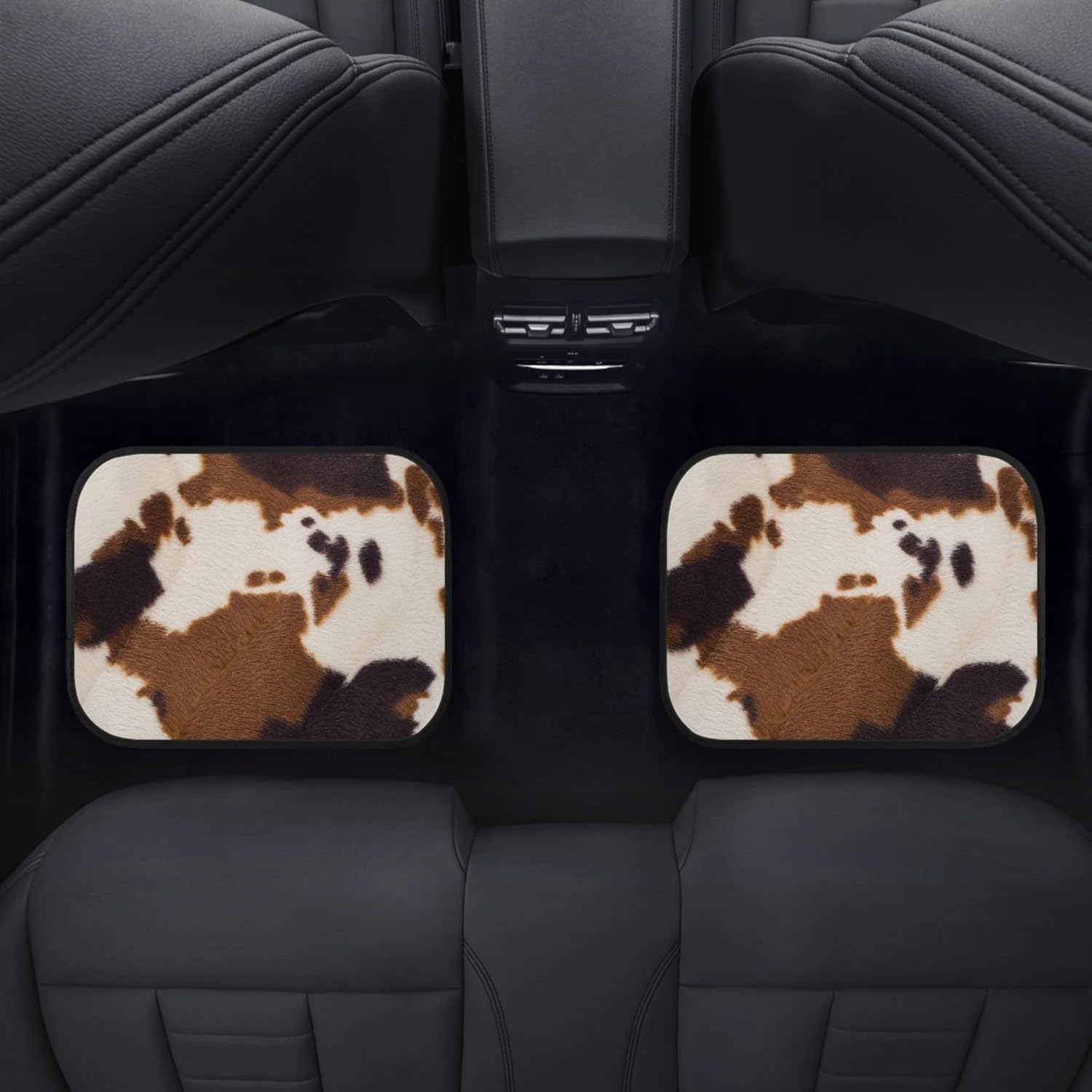 Cow Print Car Floor Mats 4Pcs Abstract Cowhide Brown Cute Farmhouse Animal Skin Texture Floor Mats for Cars Custom Front Rear Vehicle Rugs Universal Auto Accessories for Trucks Sedans - Image 5