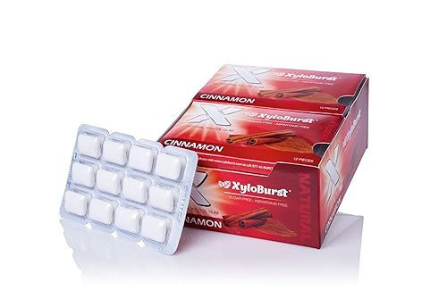 XyloBurst Goma de mascar de xilitol | Sin azúcar, sin gluten, apto para dieta cetogénica, sin aspartamo, goma de mascar para la salud bucal | Canela