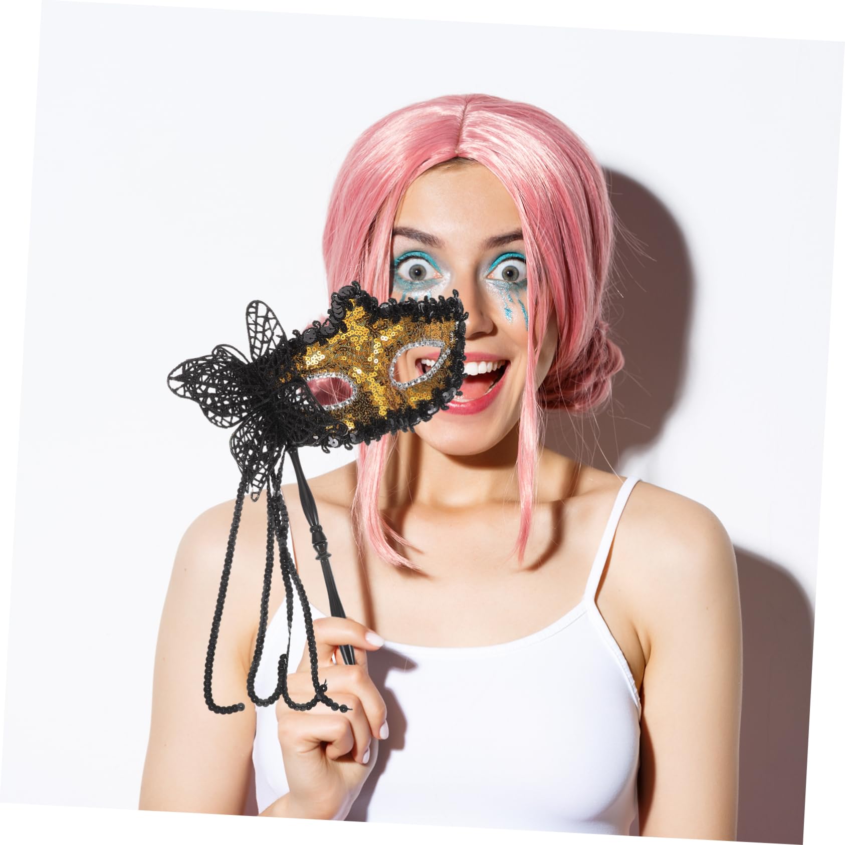 LIFKOME Maschera Per Le Maschera Per Feste Cosplay Maschera Da Ballo Per Donne Maschera Costume Maschera Mascherata Per La Festa Maschera Di Halloween Black Tessuto Non Tessuto