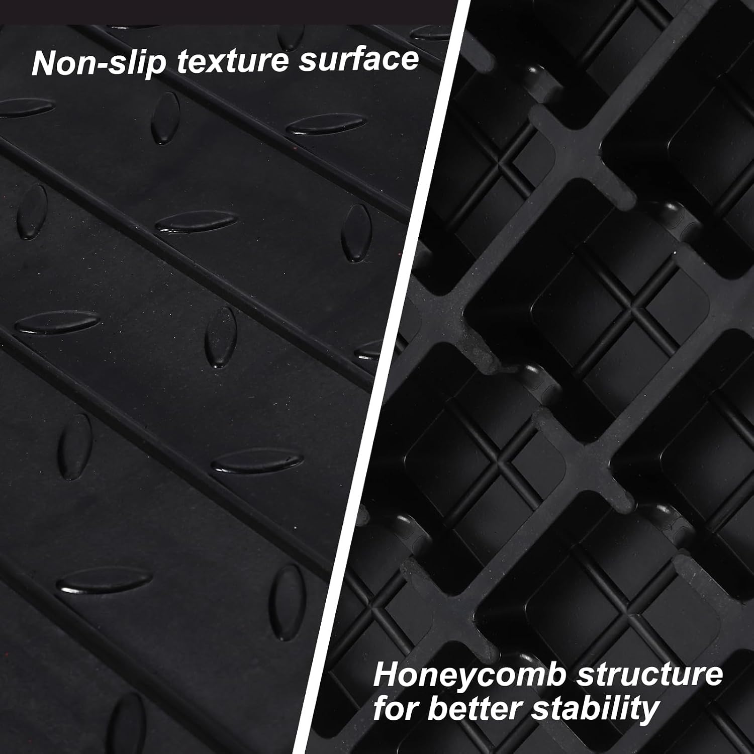 Towallmark Rubber Threshold Ramp Doorway, 4’’ Rise Wheelchair Threshold Ramp, 2500LBS Capacity No-Slip Driveway Curb Ramps for Wheelchair Mobility Scooter Power Chairs with 3 Channels Cord Cover