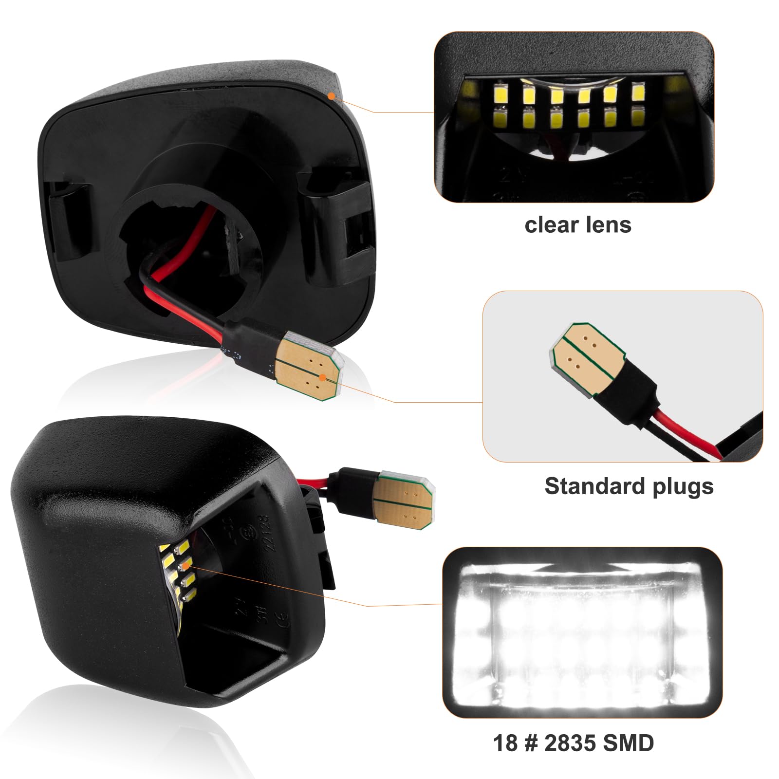 Luci Targa a LED per Nissan navara D40 Frontier ACMAT ALTV Suzuki Equator, Luce Placchetta Lampada con Canbus Nessun Errore