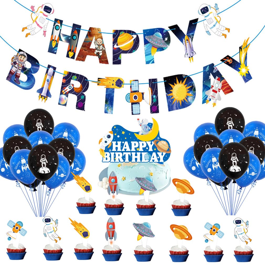 Weltraum-Partydekoration Zum 10. Geburtstag – Mit Astronauten, Raketen, Folienballons & Banner (Space Theme)