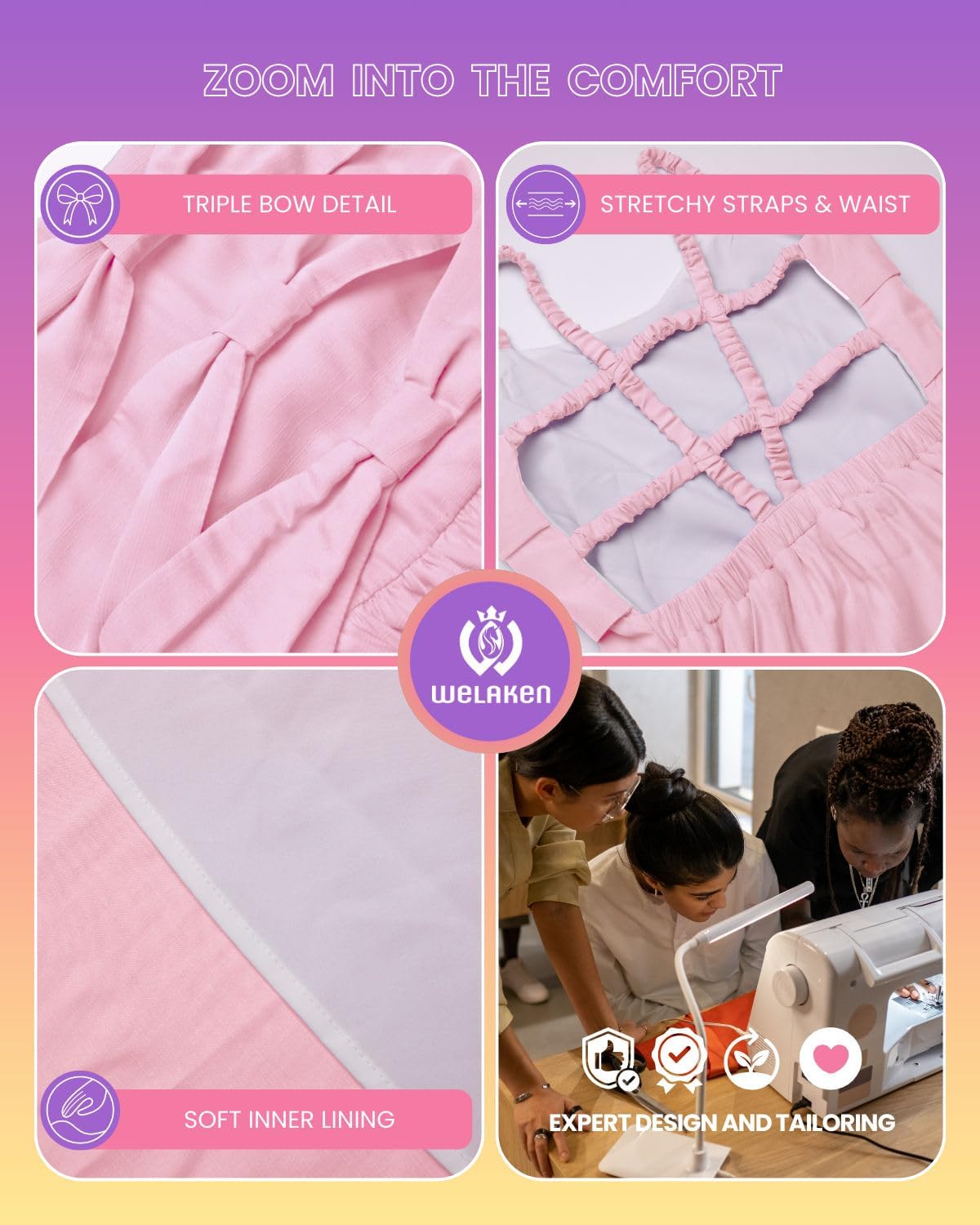 WELAKEN Girls Sleeveless Spaghetti Strap Dress with Bow Decor - Twirl-Friendly Summer Sundress - Image 4