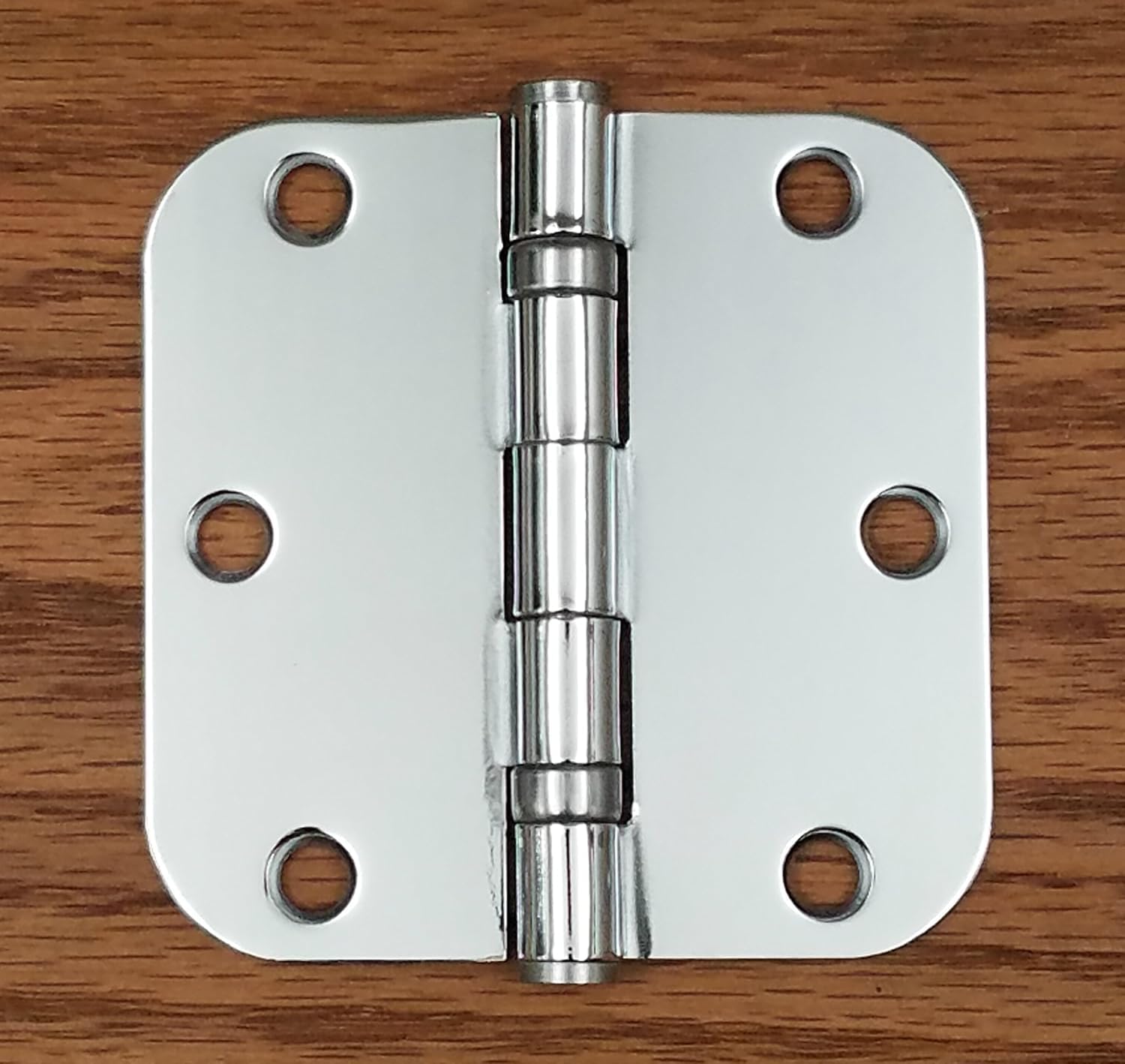 Hinge Outlet 3.5 Inch with 5/8 Inch Radius Ball Bearing Door Hinges, Heavy-Duty Steel, Removable Pin (Polished Chrome, 6 Pack)