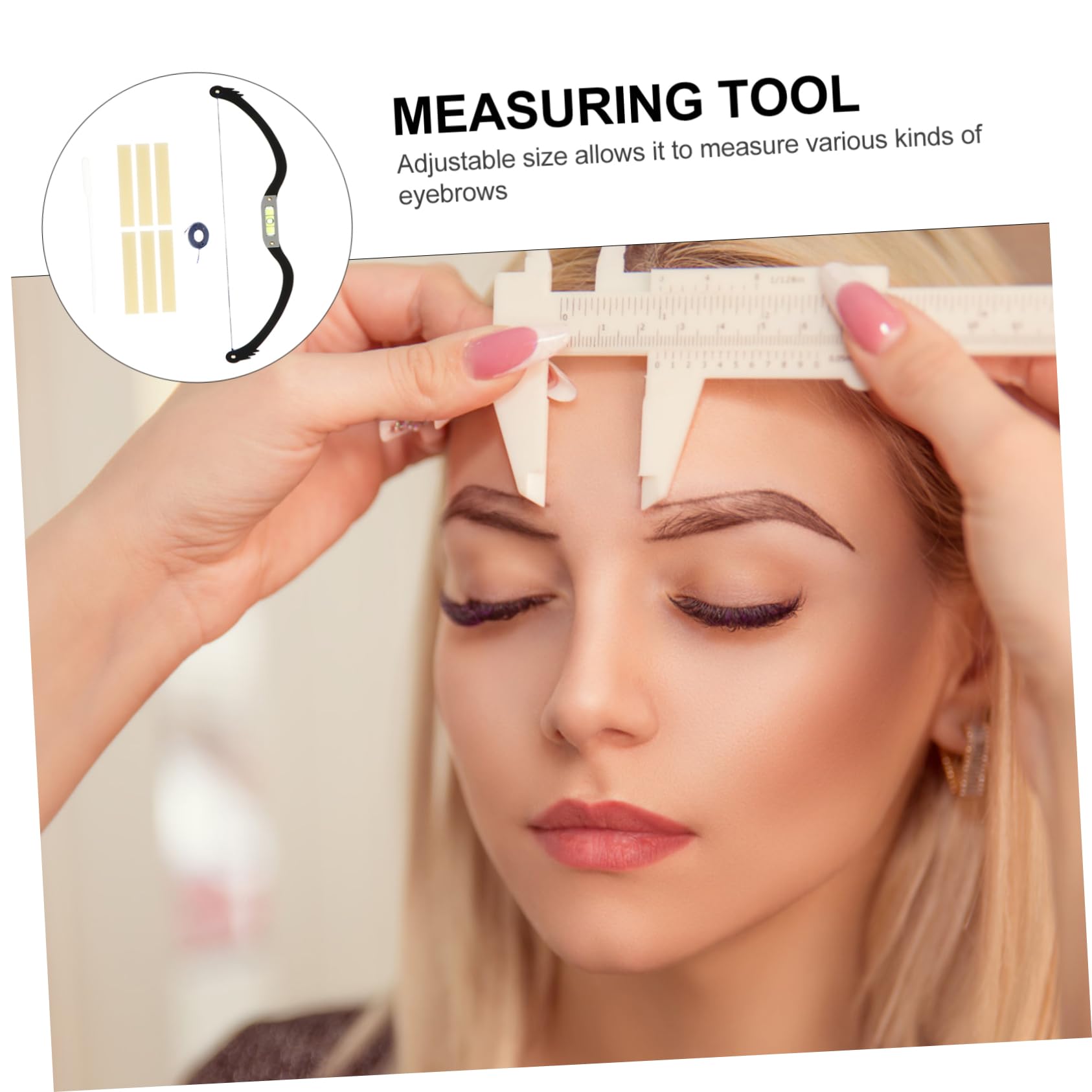Healvian 2pezzi Kit Per Modellare Sopracciglia Con Righello Di Posizionamento e Strumento Di Misurazione Per Cosmetici e Disegno Sopraccigliare Accessorio Preciso Per Sopracciglia