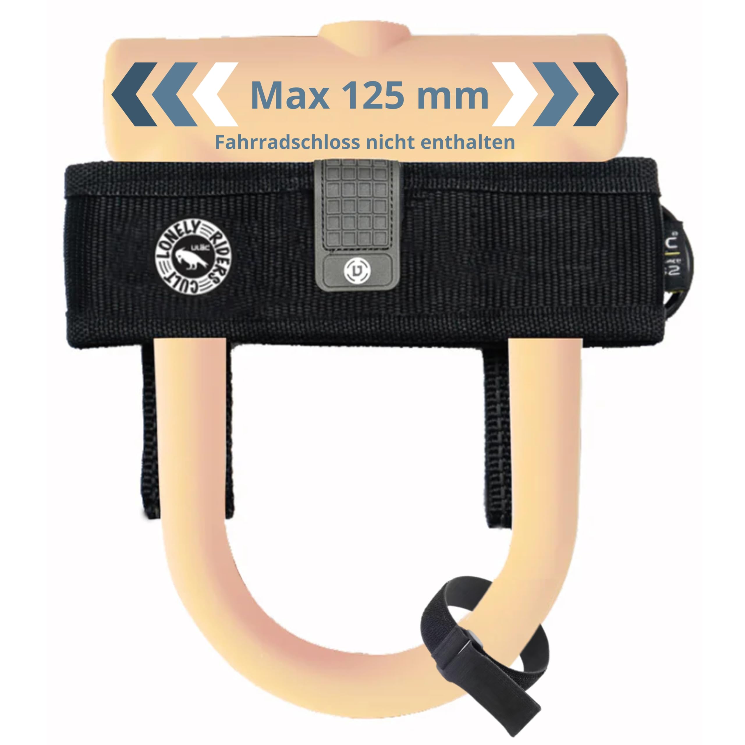 ULAC - Verstellbare Halterung U D Bügelschloss Maximalbreite 125mm | Kompatibel Mit Fahrrädern Hochwertig Leichtes Design 55g | Robustes Nylonmaterial Einfache Montage Rahmen Lenker Universal