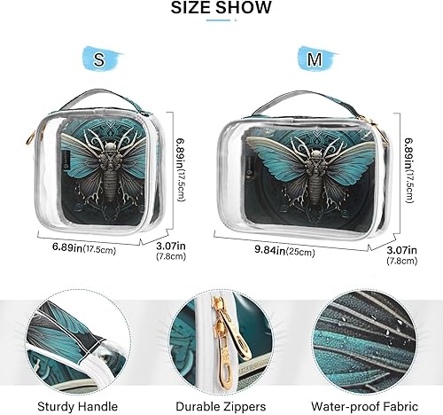 Miniatura 4 de Y2k 21215163 - Neceser de aseo transparente con mariposa gótica para viajar, paquete de 2 bolsas de cosméticos de maquillaje con cremallera, bolsa