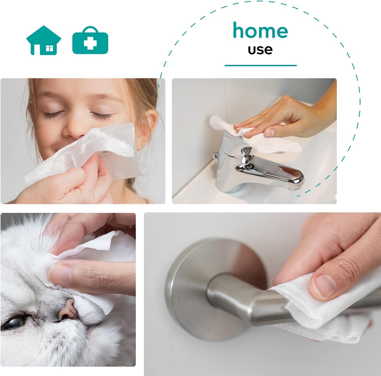 50 Sachets de 100 Compresses Non tissée Non stérile (7,5 x 7,5 cm)