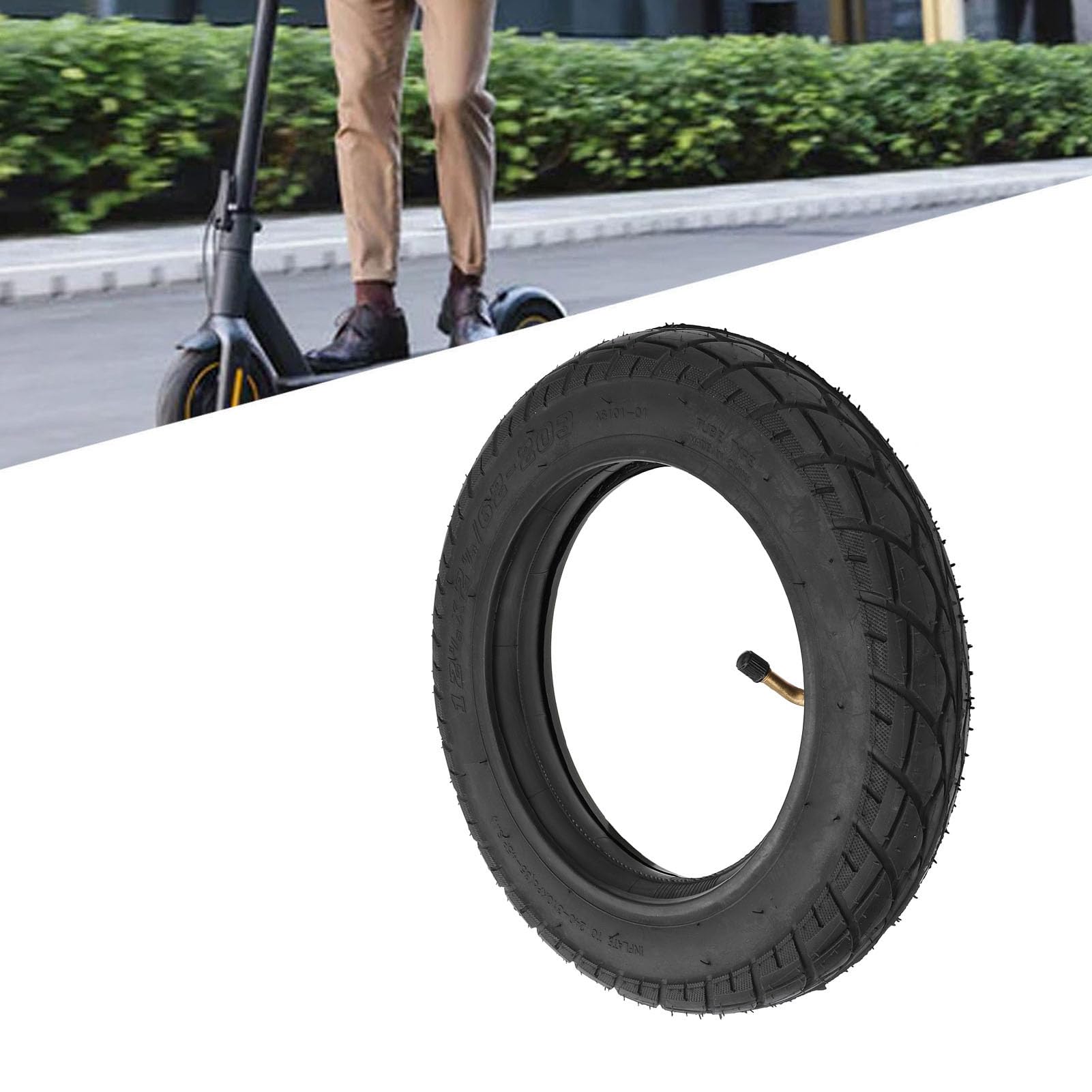 Pneu de Scooter électrique 12 1/2x2 1/4 62 203 Pneu de Remplacement de Roues Gonflables de Scooter électrique en Caoutchouc pour la Plupart des Scooters à Roues de 12 Pouces