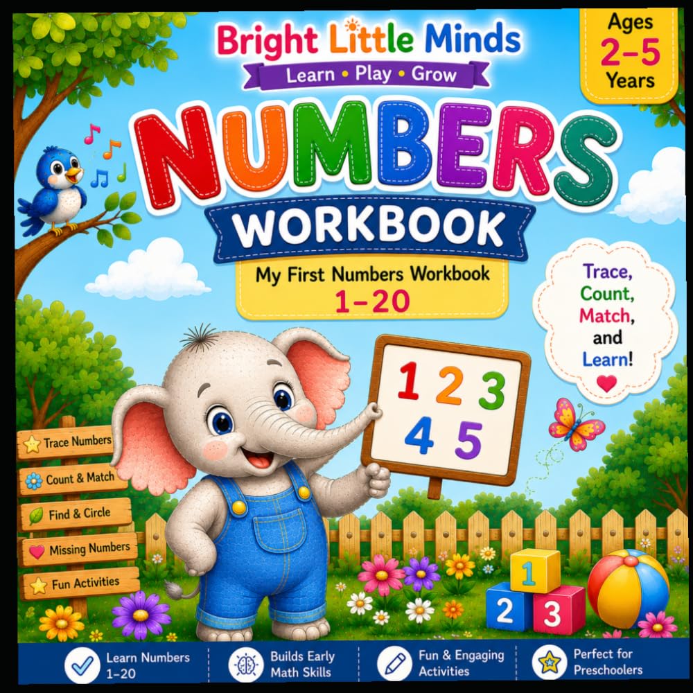 Numbers Workbook: My First Numbers Workbook 1–20 | Trace, Count, Match & Learn | Preschool Activities for Ages 2–5