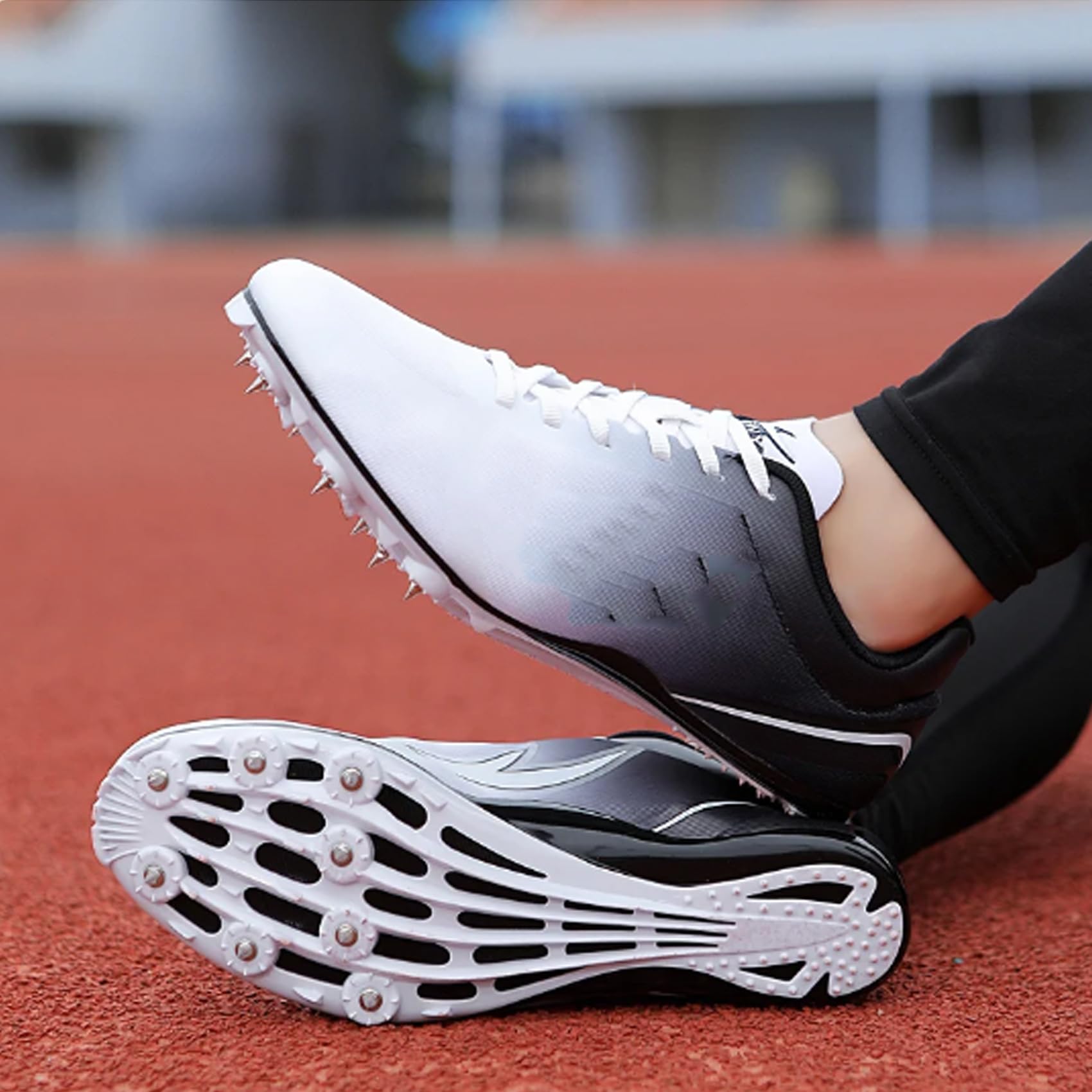 Placa De Carbono Sprint Spike Zapatos Media Larga Distancia Atletismo Competición Profesional Zapatillas para Entrenamiento Al Aire Libre Salto Correr