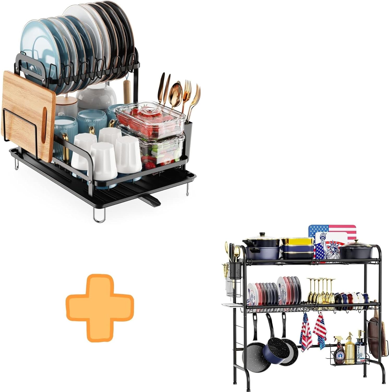 GSlife Rust Resistant 2 Tier Dish Drying Rack for Kitchen