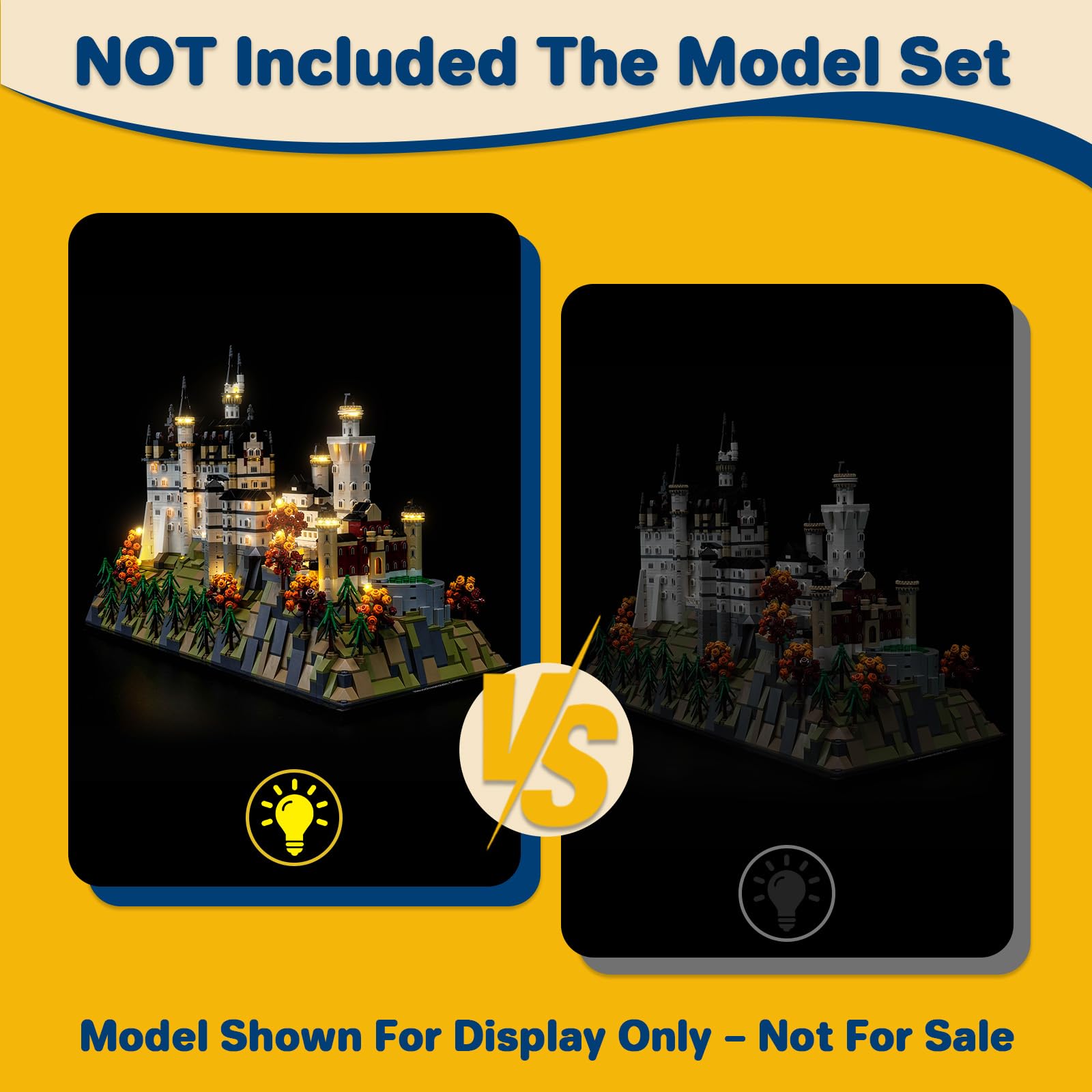 LocoLee Customized RC Version Led Light Set Compatible with Lego 21063 Neuschwanstein Castle Led Decoration Lighting Kit Compatible with Lego 21063 Building Blocks Model,Only Lights Set,No Model - Image 4