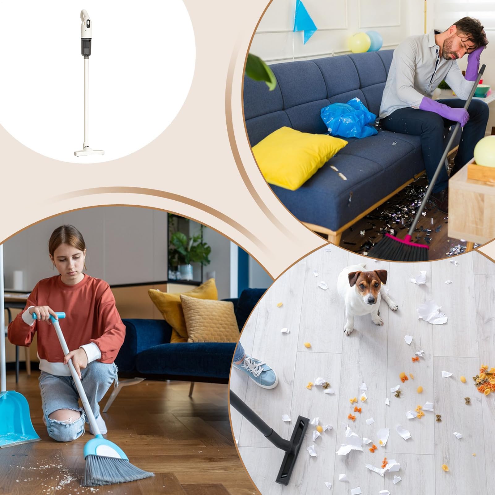 Aspiradora de mano - Potente succión de 120 W, limpiador , herramienta ergonómica para quitar el polvo | Aspiradora doméstica inalámbrica para alfombras de coche, suelos duros, limpieza rápida,