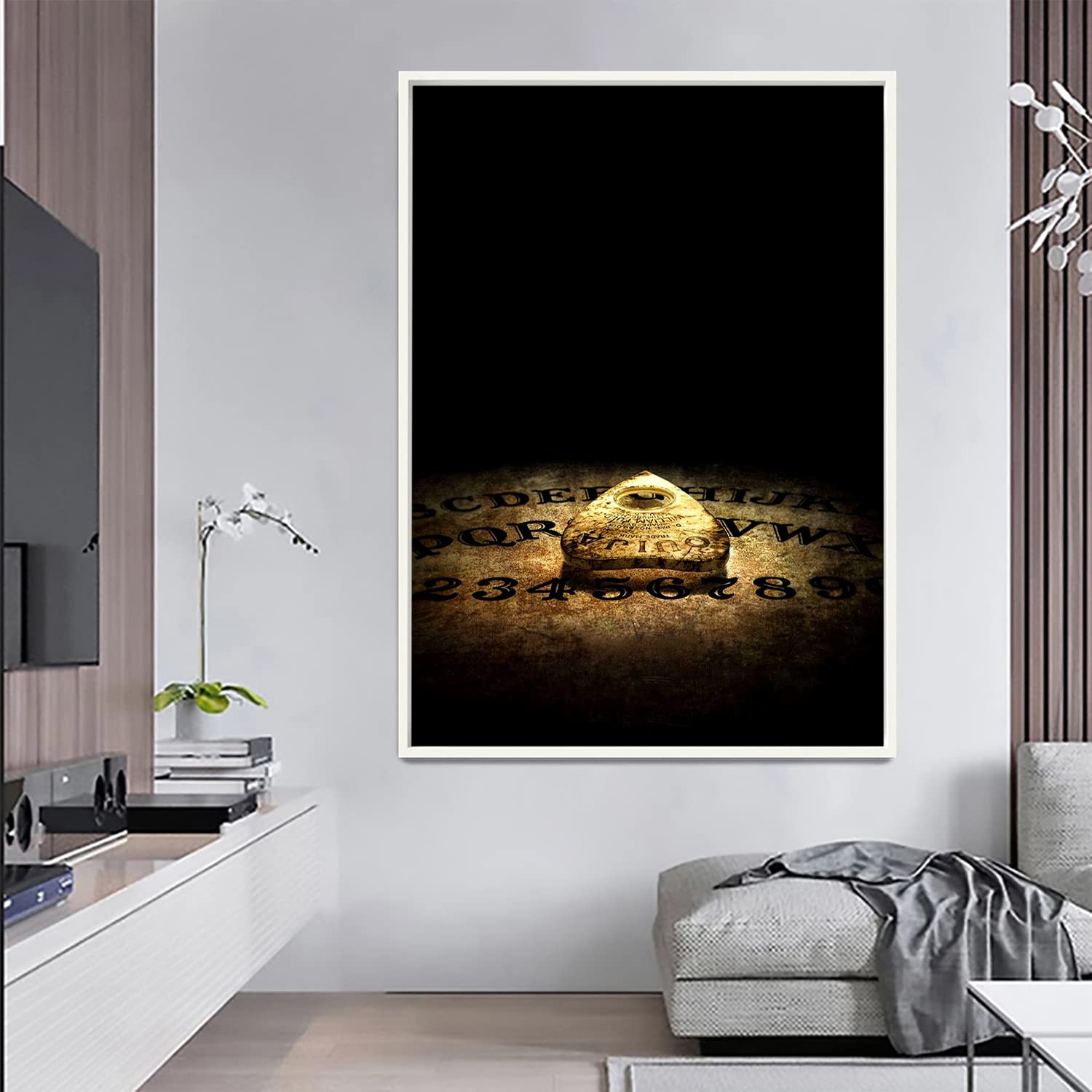 Xtreme Skins Designs Print White Wood Floater Framed Canvas Wall Art Decoration Poster (45x60 Inch) - Ouija