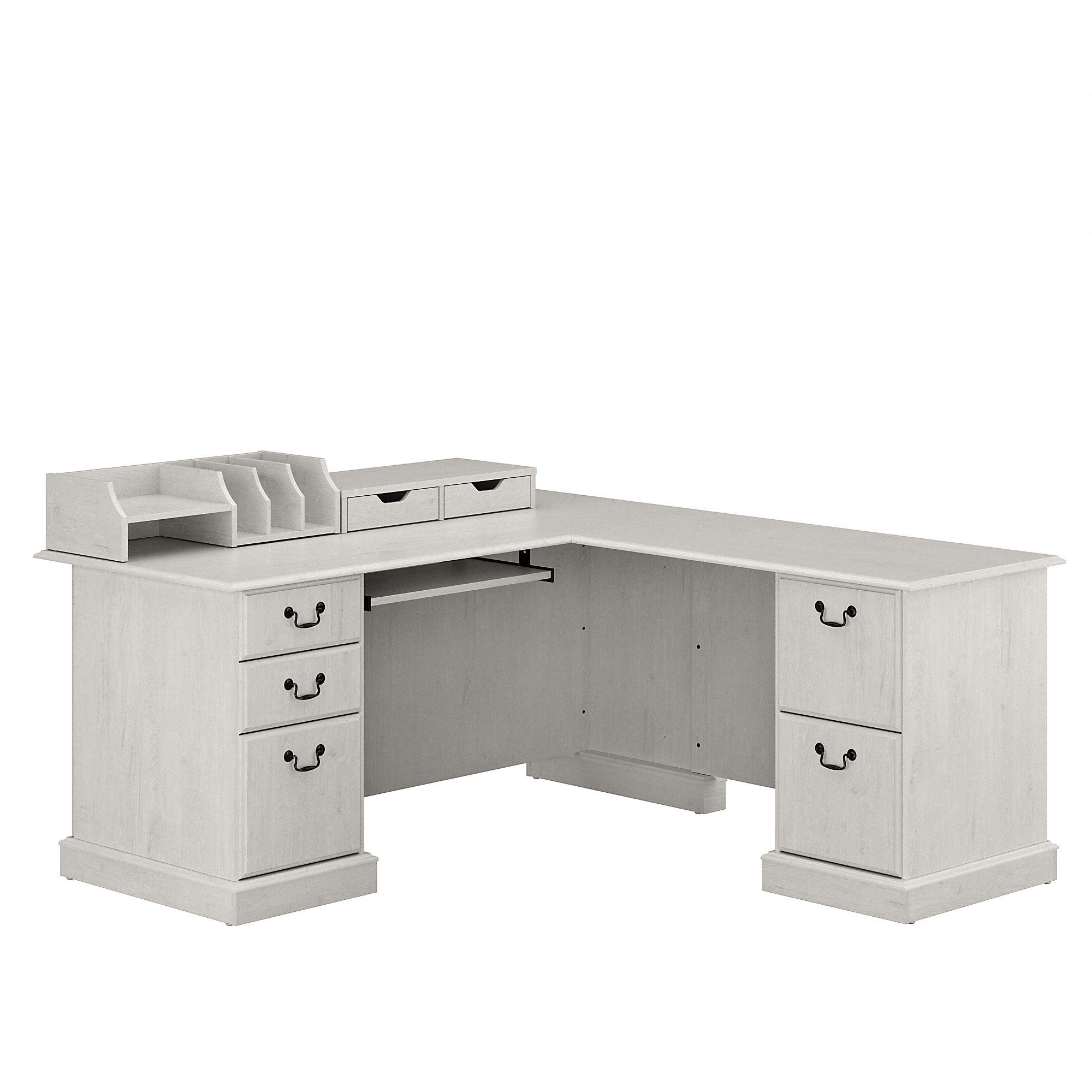 Bush Furniture Saratoga L Shaped Computer Desk with Drawers and Desktop
