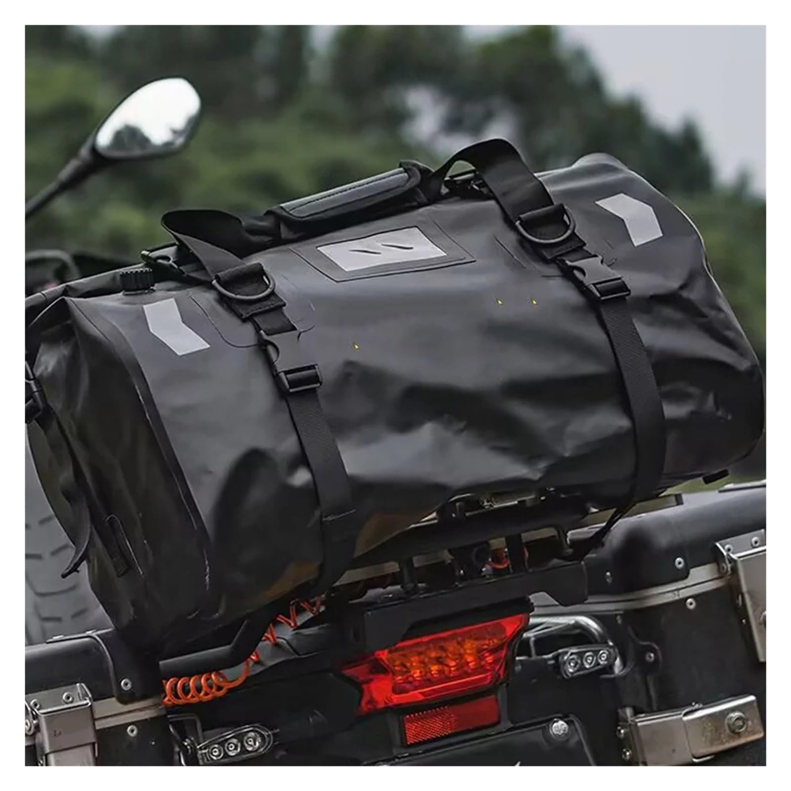 Top Case Motos Bolsa Motocicleta 40L/66L Impermeable Asiento Trasero Motor Coche Almacenamiento Picnic Viaje Mochila Aire Libre Bolsa De Moto(Black 66L)