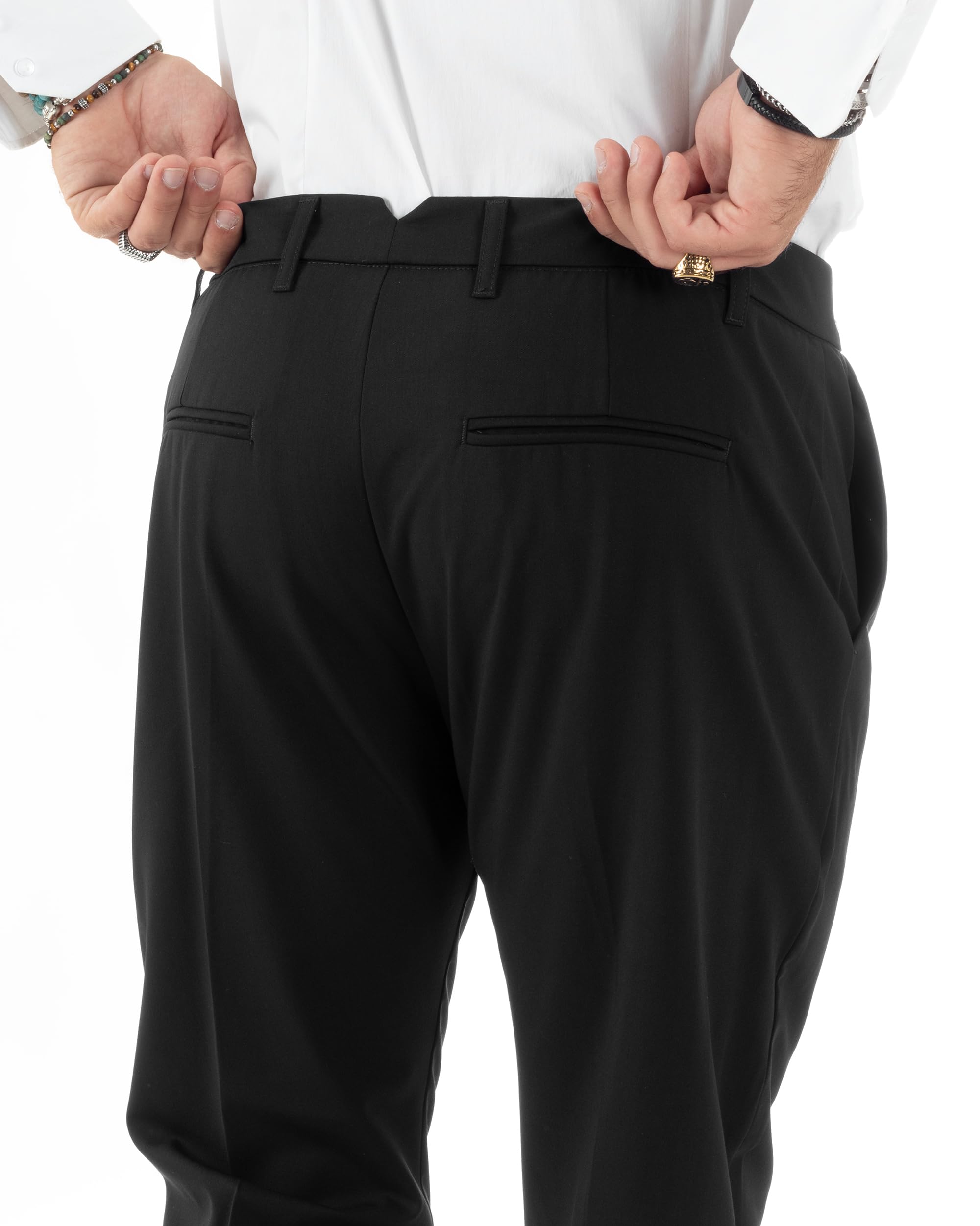 Abito Uomo Monopetto Vestito Viscosa Completo Giacca Pantaloni Elegante Casual Slim Fit Tinta Unita Vari Colori