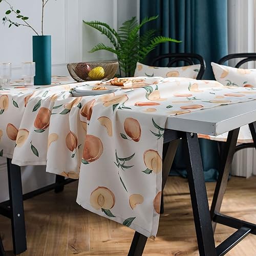 Miniatura 3 de FINPAN Tablecloth Peach Printed Tablecloth Waterproof Washable Decorative Home Kitchen Dining Table Cover Rectangular Mantel Mesa (Color  Same as