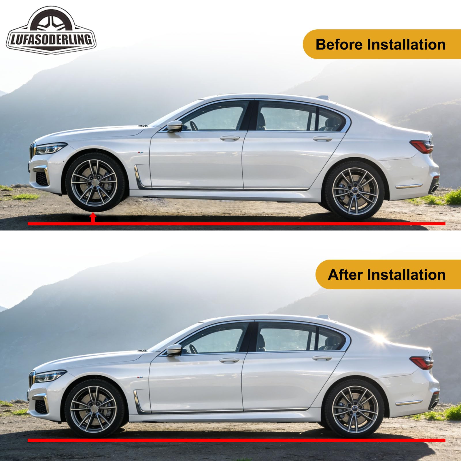 2x Suspensión Neumática Trasera para BMW Serie 5 F07 GT F10 F11 535i 535iX 530d 530dX 550i 550iX Gran Turismo 37106781827 37106781828 37106781843 37106781844 37106784378 37106784380