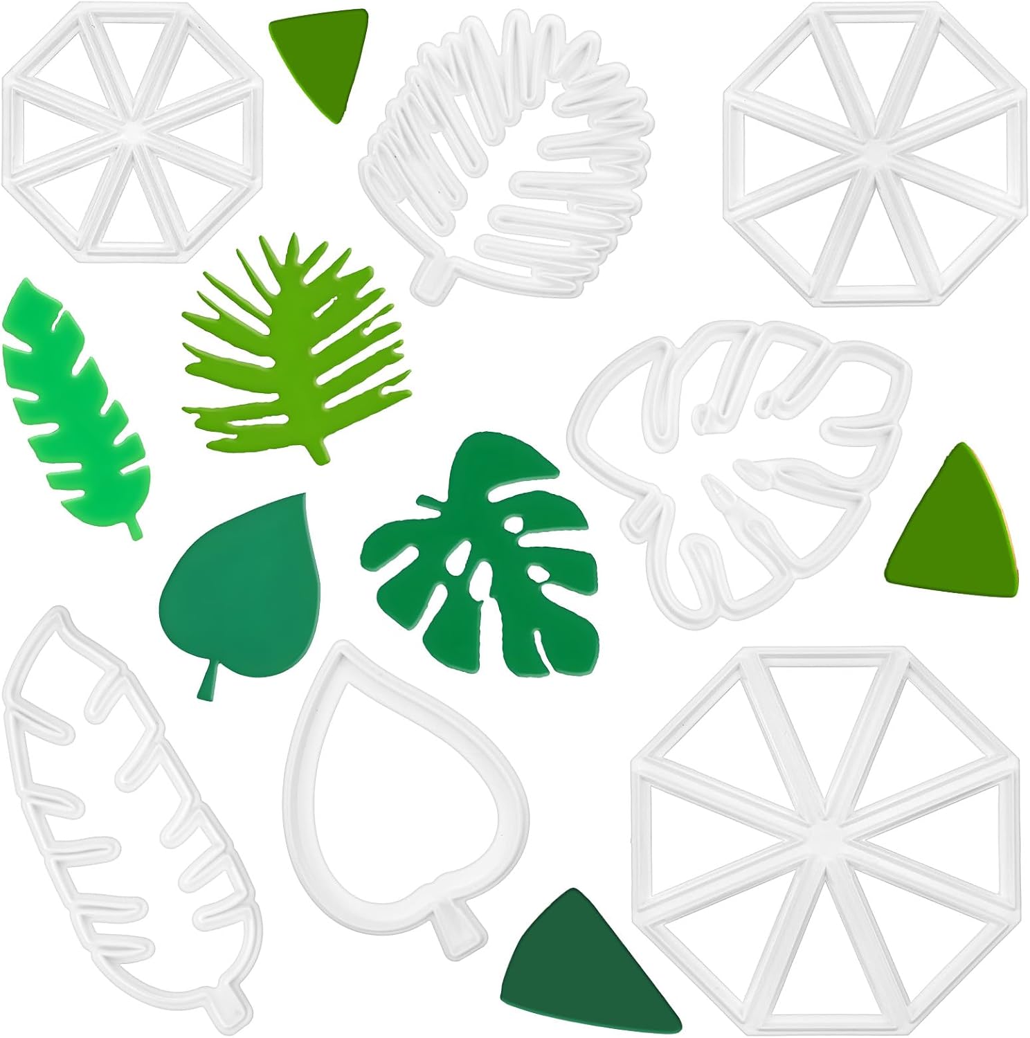 7 Pcs Leaf Cookie Cutter, Hawaiian Palm Leaves Fondant Cutters, Gum Paste Cake Decorating Luau Cake Fondant Decorating Tools for Sugarcraft Candy Holiday Biscuit - Image 8