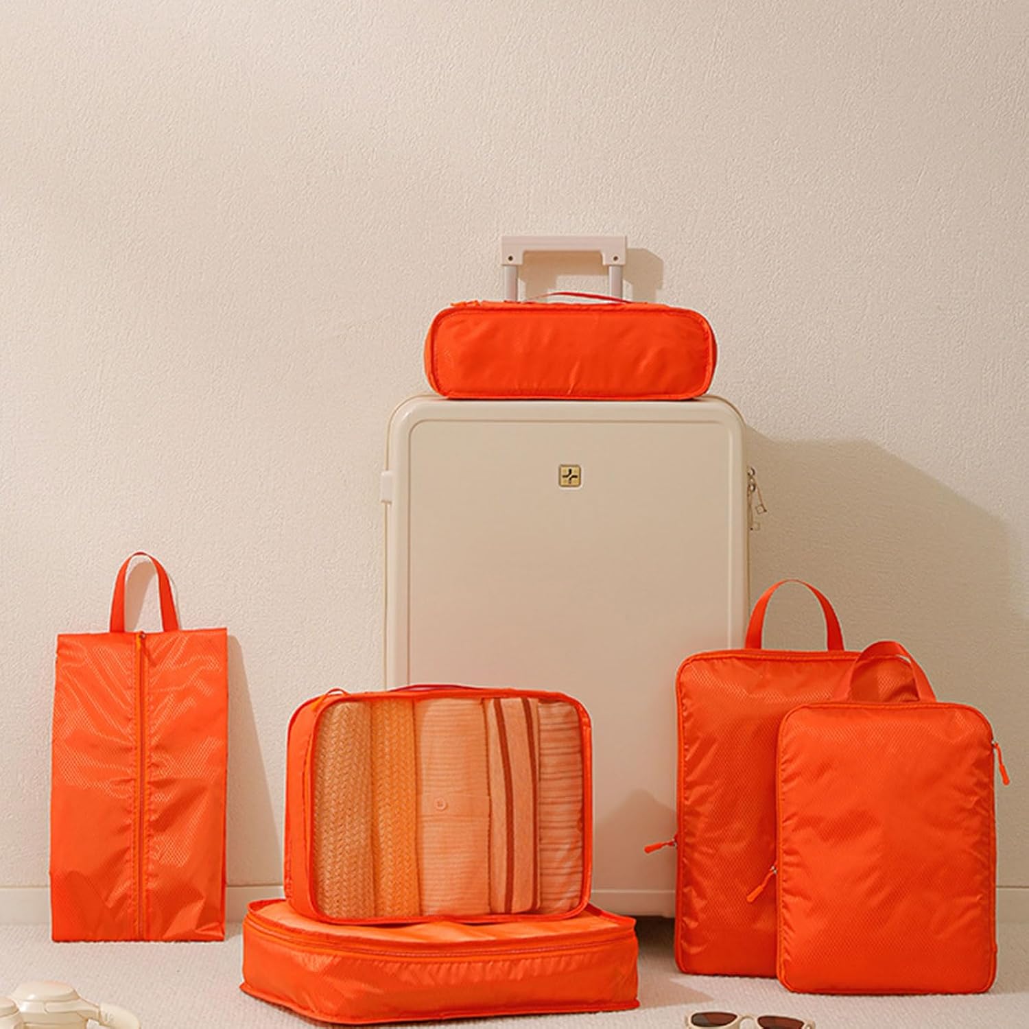 荷物梱包 6個 通気性圧縮バッグ 旅行整理用 多機能荷物オーガナイザー