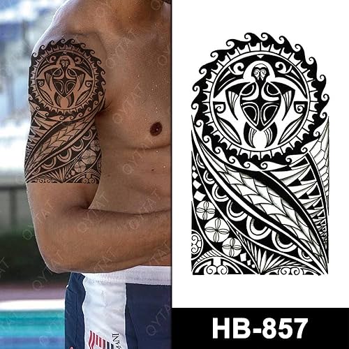 Miniatura 5 de Tatuajes temporales pegatinas falsas cuerpo brazo pecho hombro tatuaje para hombres o mujeres (león)