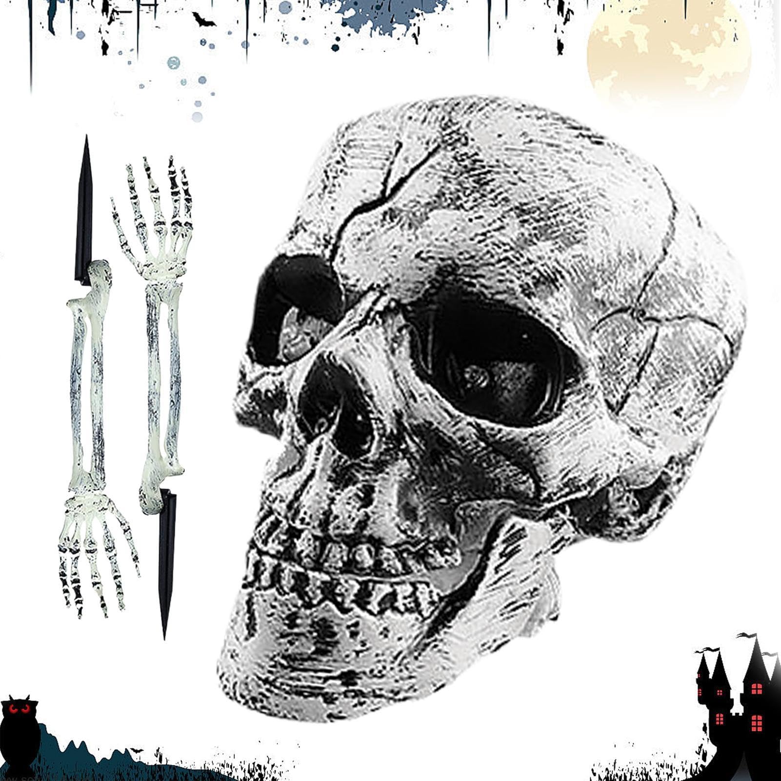 Squelette de sol Halloween robuste pour fixer une scène de cimetière extérieure sans outils