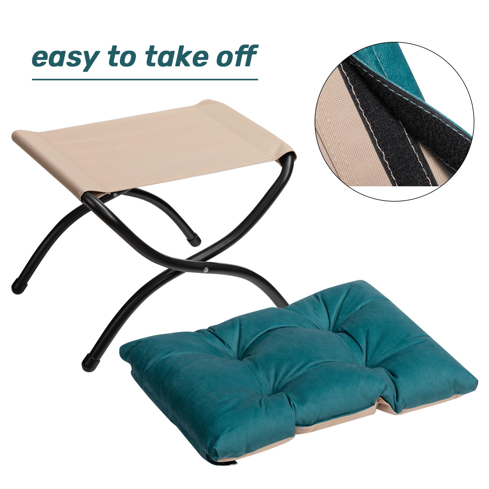 HollyHOME Sessel mit Hocker Ohrensessel mit Hocker Sessel Wohnzimmer Relaxsessel Schlafzimmer Lesesessel Lounge Sessels Armlehnensessel, Blau Grün
