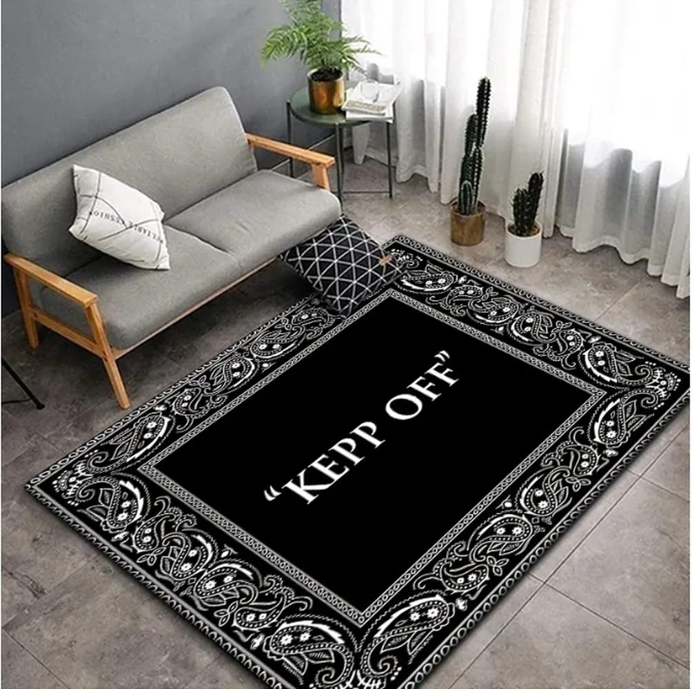 Tapis de zone imprimé rétro Keep Off pour sublimer votre chambre