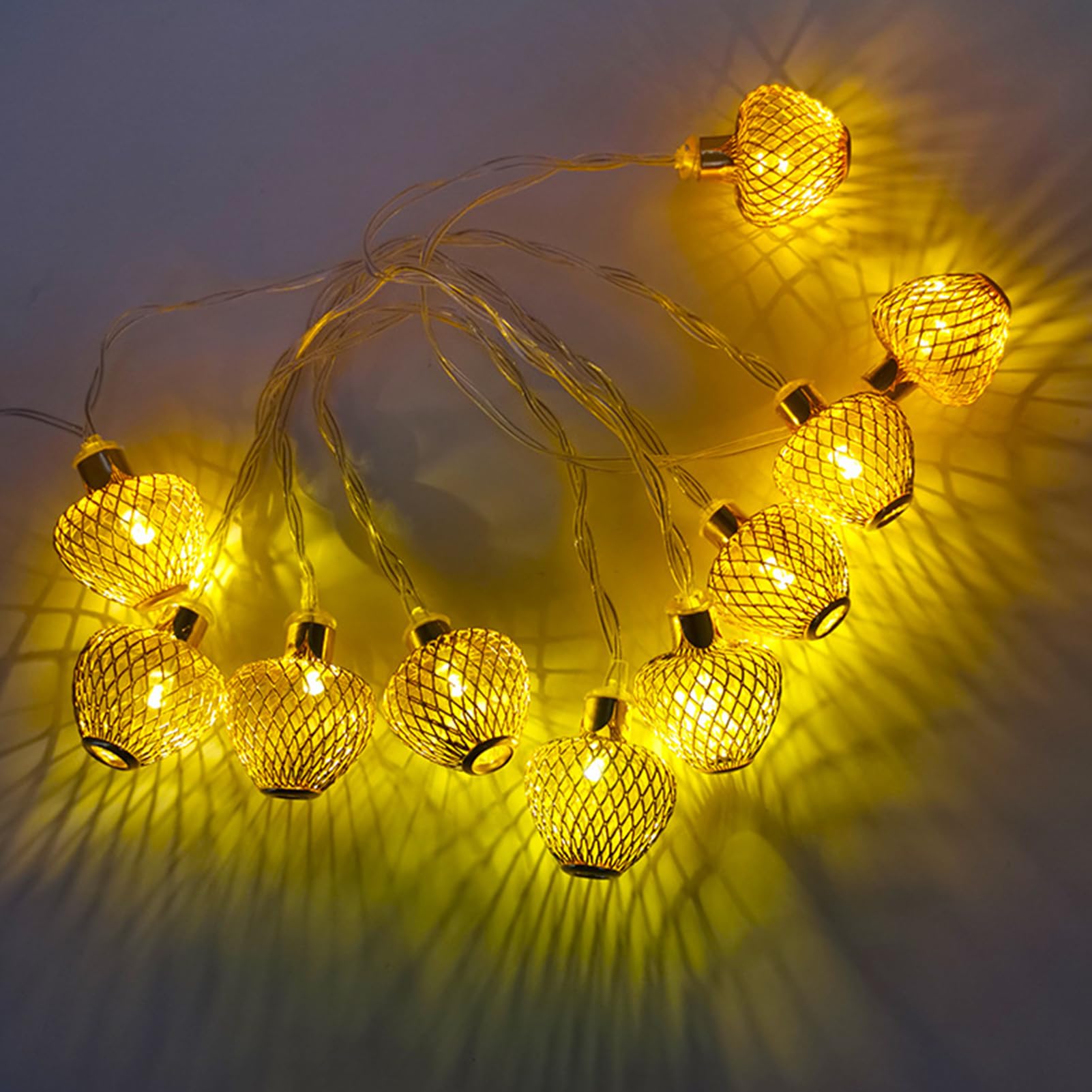 Ewikin Marokkanische Lichterkette 20 LED – Kugeln Ø4cm, 540cm, Mit Fernbedienung & Timer – Für Innen, Silber