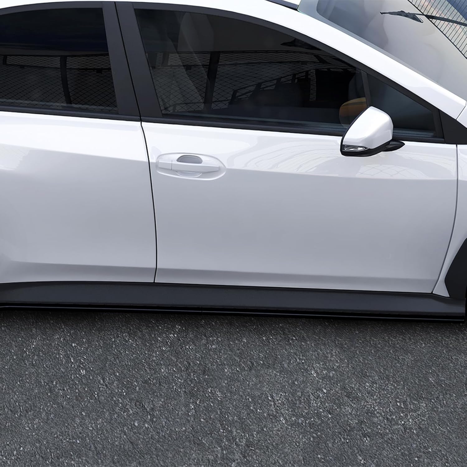 Car Side Skirt Extension For Subaru WRX STI VB 2022-2025 Carbon Look Gloss Black