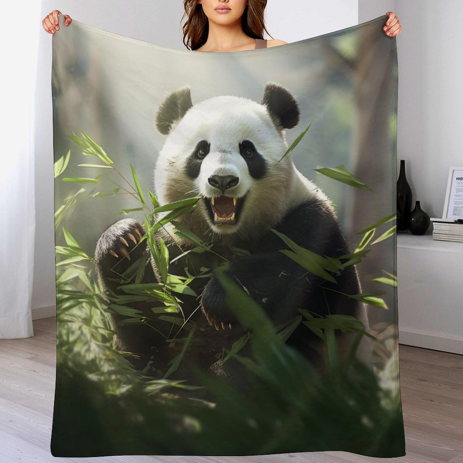 Plaid canapé chaud panda couverture lit flanelle pour des moments de tendresse