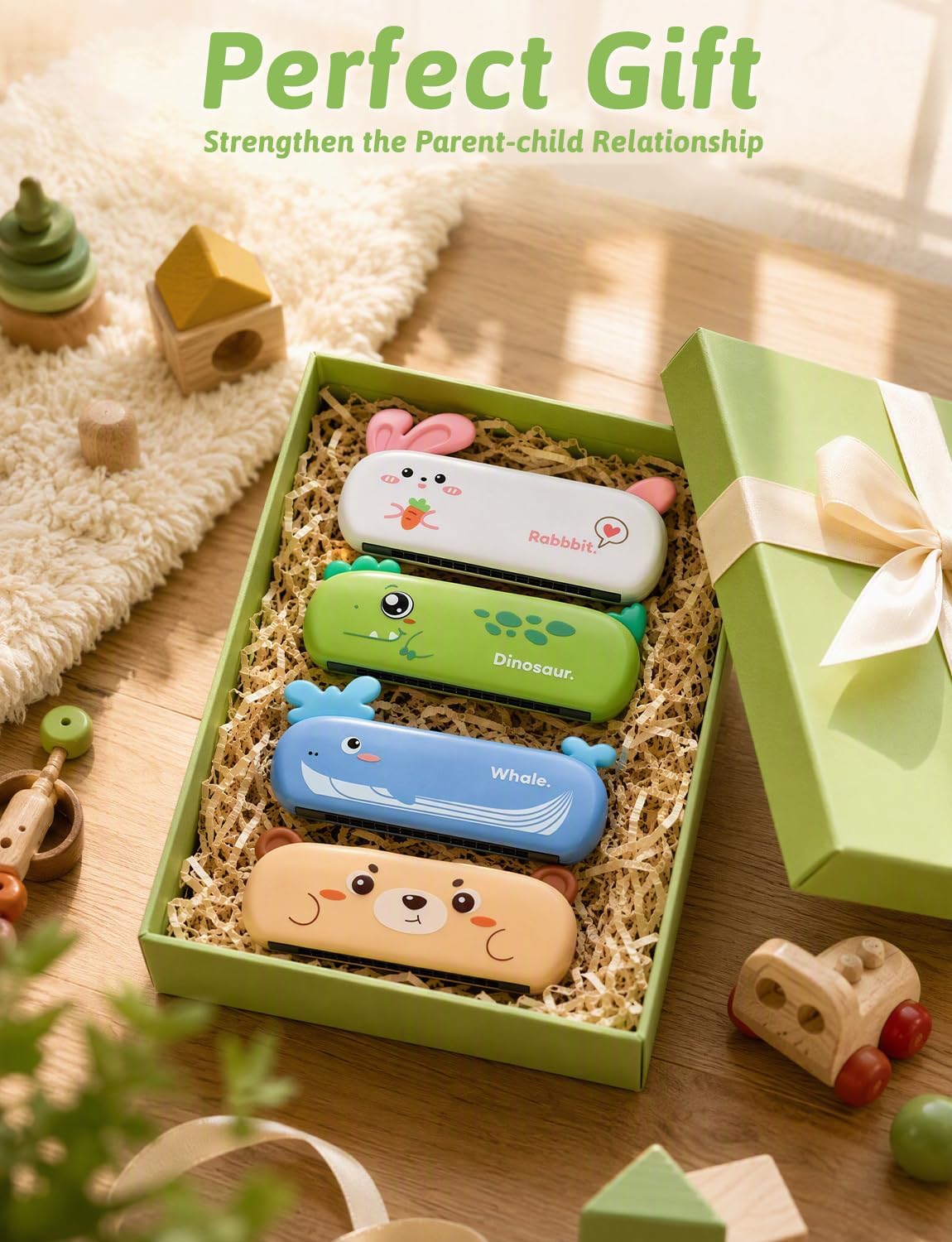 4 Styles Harmonica for Kids Double Row 16 Holes Harmonicas | 6.5in, Lightweight Kids Harmonica, Christmas Gift, Party Favors, for Adult Beginners, Musical Instrument Toy
