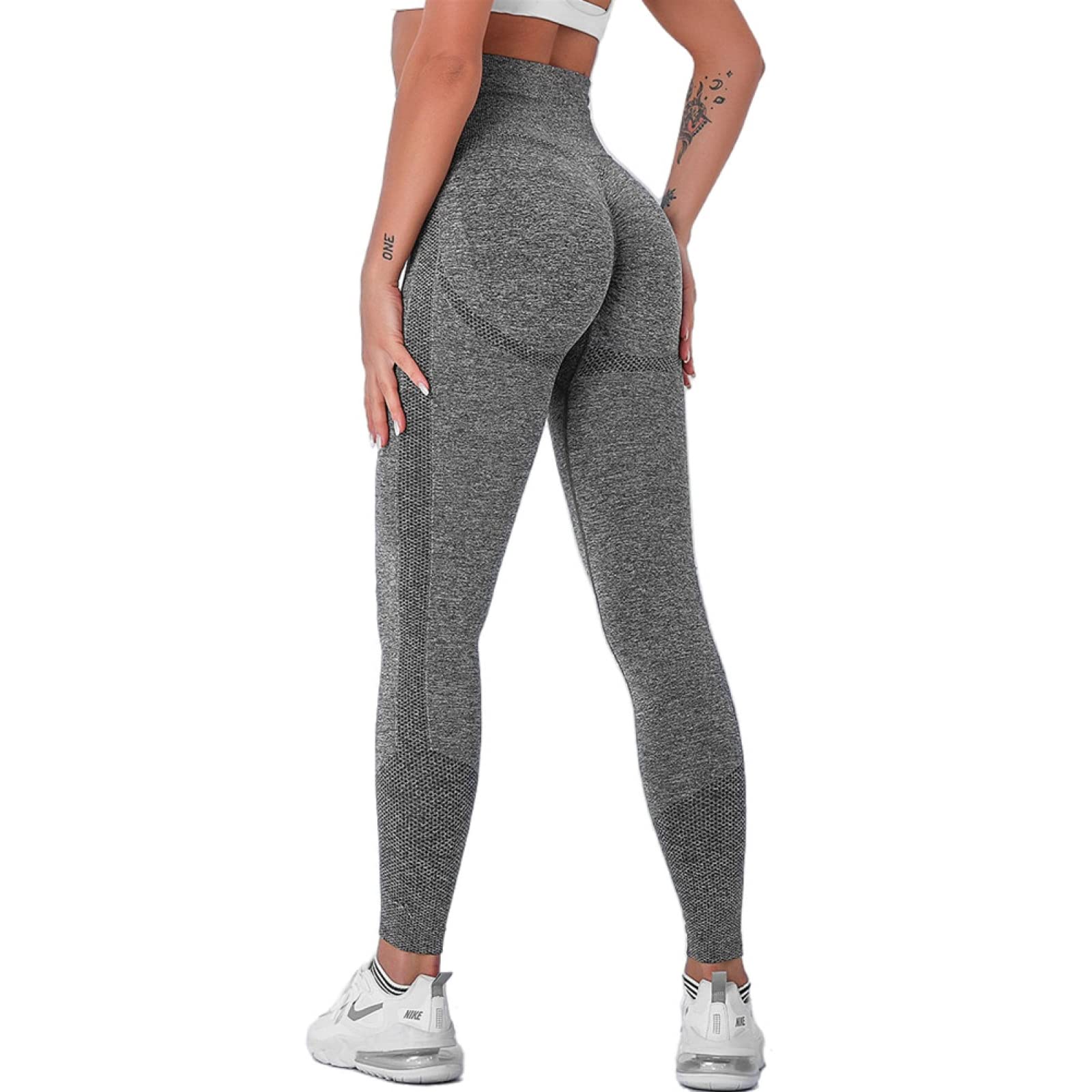 Nahtlose Yogahose Bubble Butt Push Up Sport Leggings Gym Fitness Kompressionsstrumpfhose Workout Laufhose,Farbe2,m