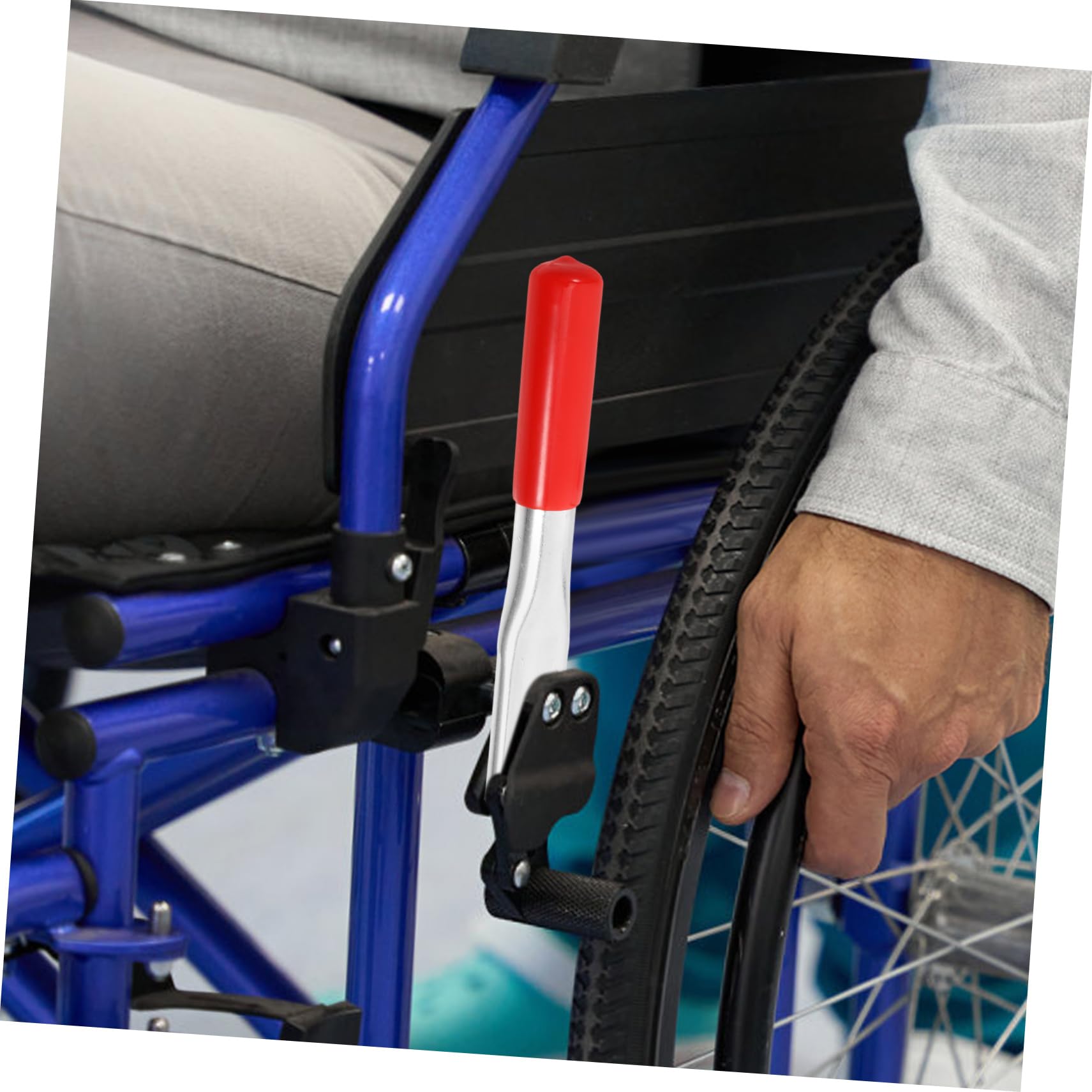 Freno Metal en Reclinable Extensor para Silla para y Ruedas Accesorio Ajustable de Longitud Posición Plástico Rojo de Transporte