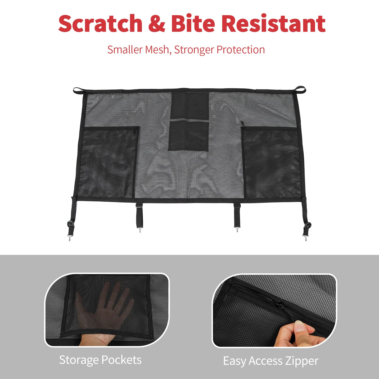 Linskip Barrière de séparation pour chien pour camionnette – Filet de séparation pour animaux de compagnie compatible avec F150 RAM Silverado GMC Sierra Tuntra Colorado – Grille de séparation de siège