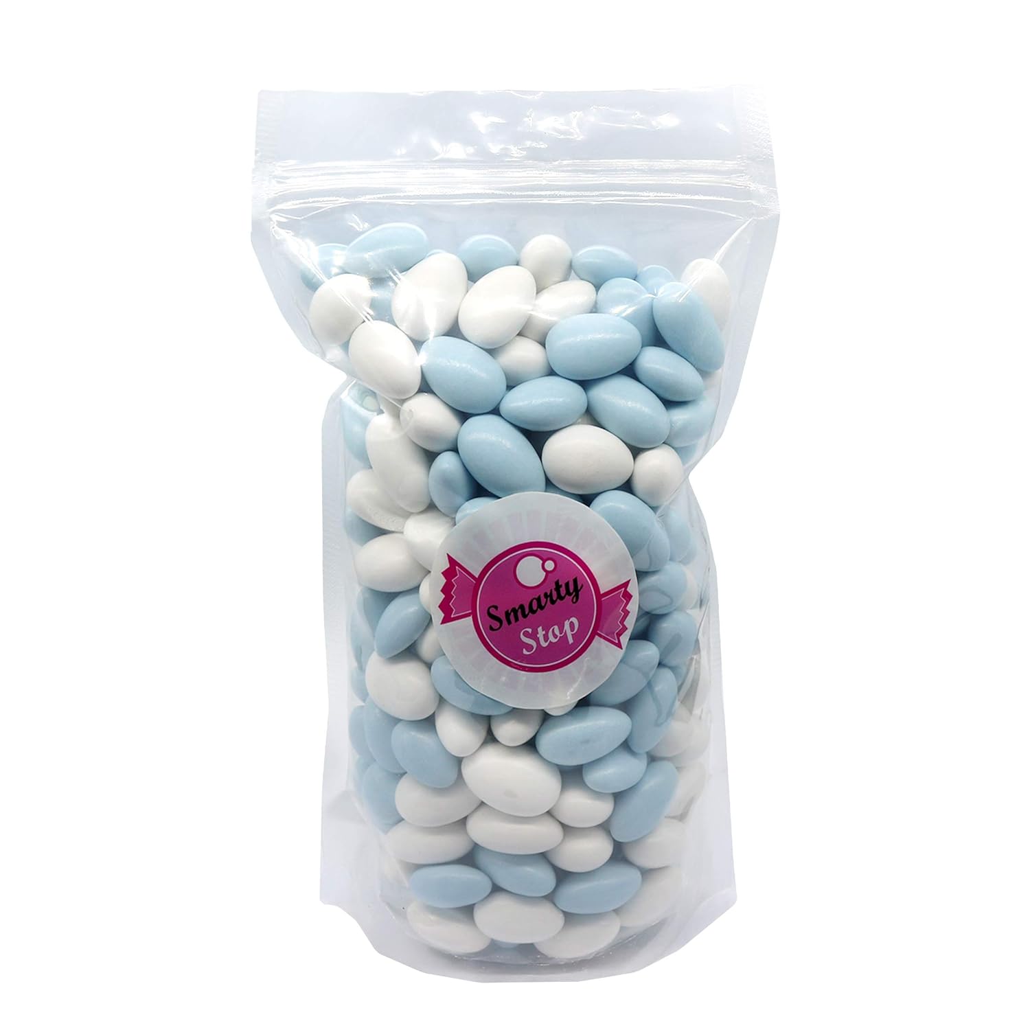 Smarty Stop Jordan Almonds Candy – Pastel Candy-Coated Almonds, Edible Confectionery Snack (Blue & White - Pastel Colors, 5 Pound (Pack of 1))