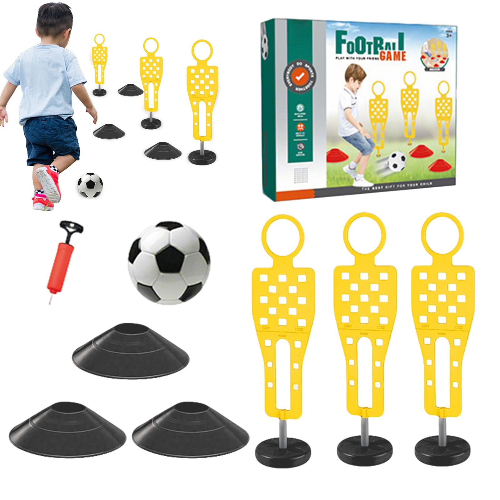 Allenamento Calcio, Sagome Allenamento Calcio, Kit Gioco Ostacoli Educativo Bambini Attività Multiplayer Da Esterno Casa Palestra Giardino
