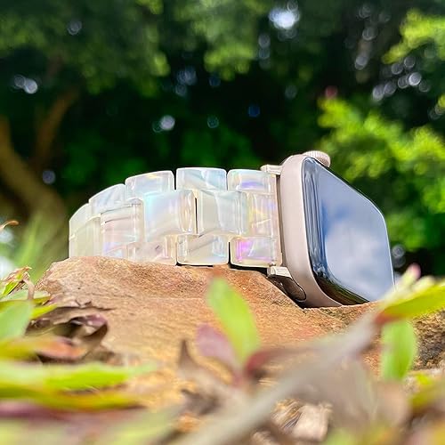 Miniatura 132 de Lightweight Resin Band For Apple Watch Series 11 10 SE 9 8 7 6 5 4 3 2 1 Ultra 3 2, Fashion Adjustable Replacement Strap for iWatch Bands 38mm 40mm