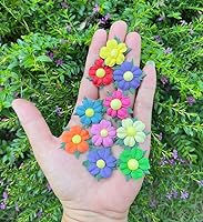 Vista 2 de 50 piezas hechas a mano de flores de papel de morera de 1.18 x 1.18 pulgadas (1.181 x 1.181 in) para álbumes de recortes, suministros