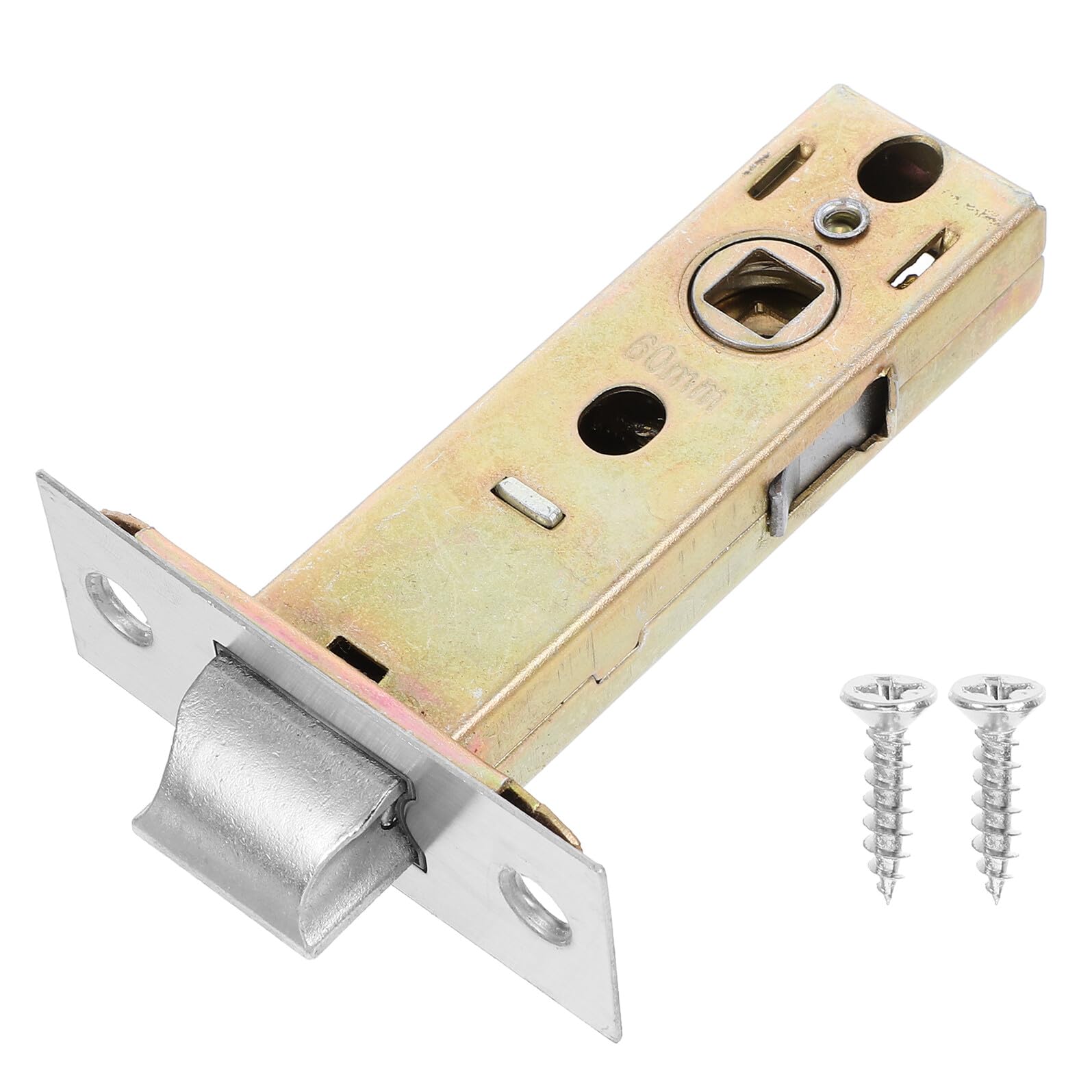 KOMBIUDA Tubular Mortice Latch Lever Handle 60mm Center Distance Door Latch Hardware Zinc-Plated Iron Door Lock Accessory Stainless Steel Screw